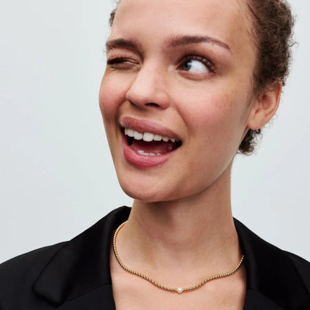 TIMELESS Collier mit Beads & Perle Gold