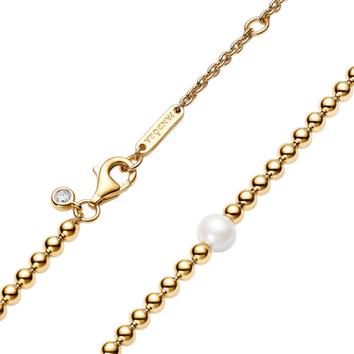 TIMELESS Collier mit Beads & Perle Gold