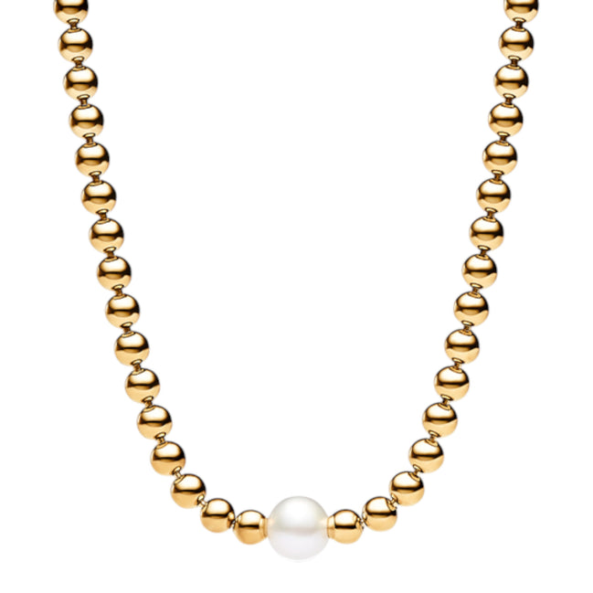 TIMELESS Collier mit Beads & Perle Gold