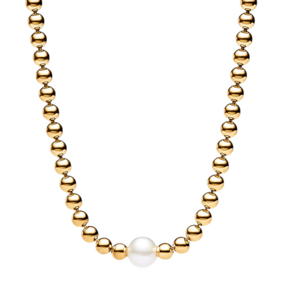 TIMELESS Collier mit Beads & Perle Gold
