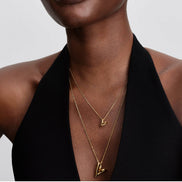 Kette mit Anhänger Herz goldfarben
