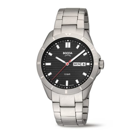 Titanium Herrenuhr Sport schwarz-silber