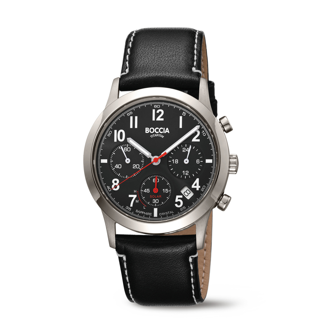 Herrenuhr Solar Chronograph schwarz
