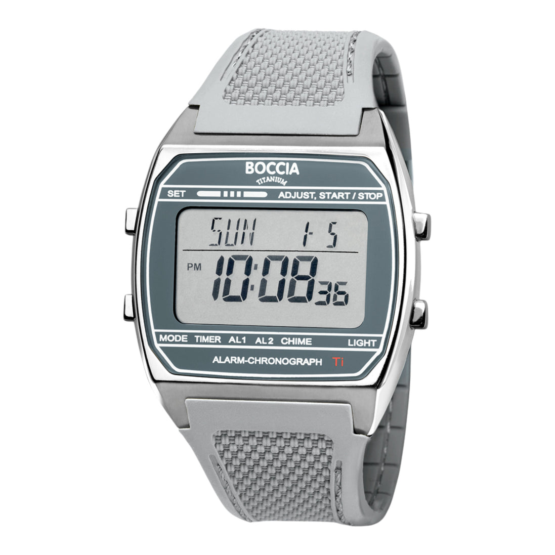 Herrenuhr Digital Chronograph grau/silber