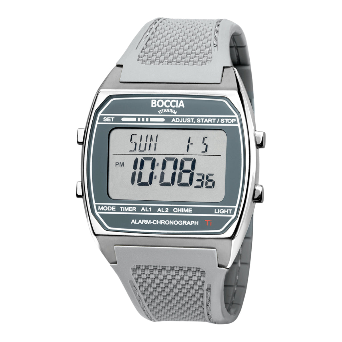 Herrenuhr Digital Chronograph grau/silber