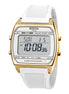 Herrenuhr Digital Chronograph weiß/gold