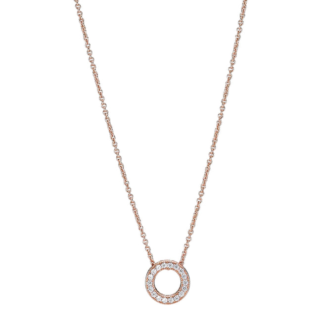 ROSE Kette mit Anhänger Herzen von rosévergoldet