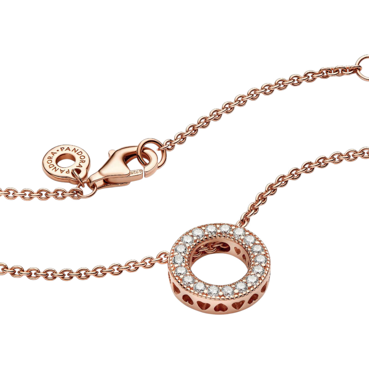 ROSE Kette mit Anhänger Herzen von rosévergoldet