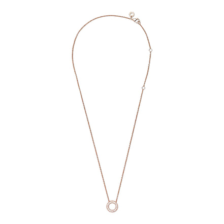ROSE Kette mit Anhänger Herzen von rosévergoldet