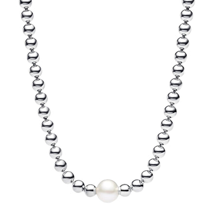 MOMENTS Collier mit Beads und Perle Silber