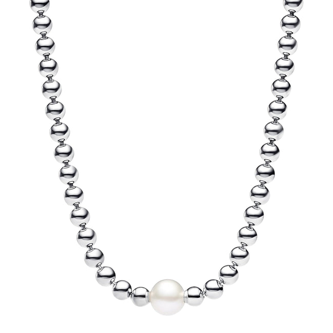 MOMENTS Collier mit Beads und Perle Silber