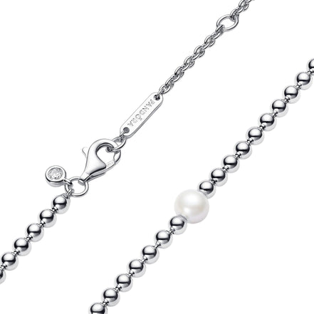 MOMENTS Collier mit Beads und Perle Silber