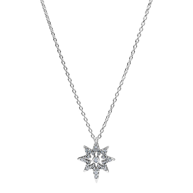 Halskette mit Nordstern-Anhänger mit Zirkonia