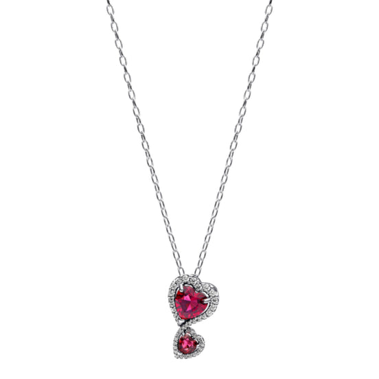 TIMELESS Kette Halo Herzen Rot