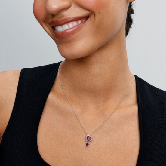 TIMELESS Kette Halo Herzen Rot