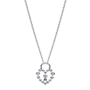 Kette mit Schloss in Herzform silberfarben