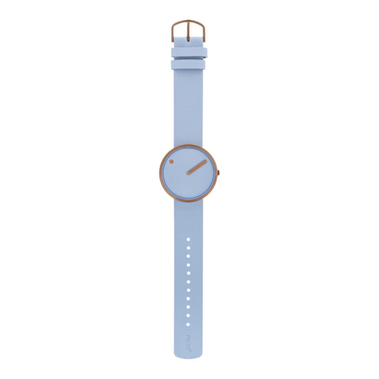 Herrenuhr blau Kupfer Leder