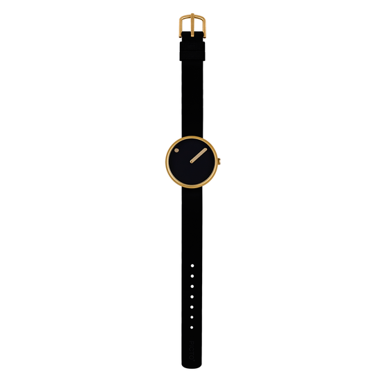 Damenuhr Silikonarmband 30 mm schwarz