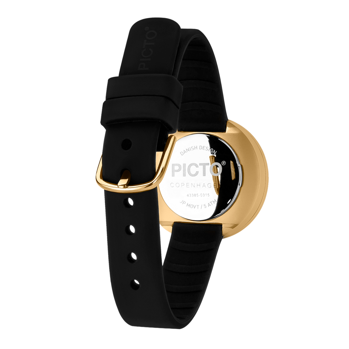 Damenuhr Silikonarmband 30 mm schwarz