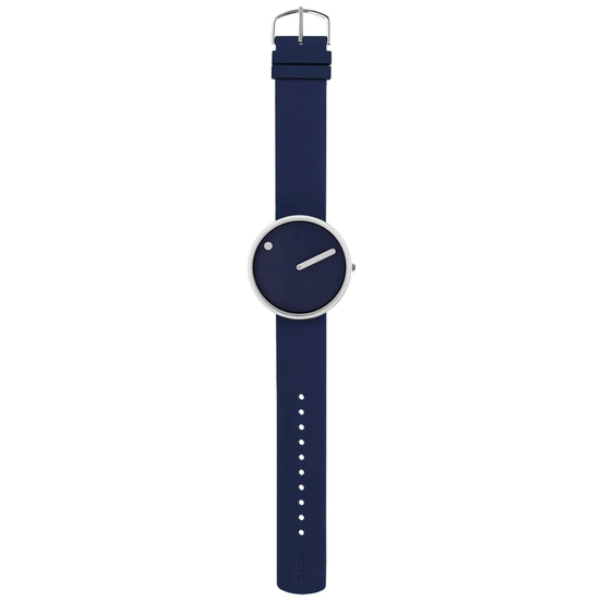 Damenuhr Silikonarmband 40 mm dunkelblau