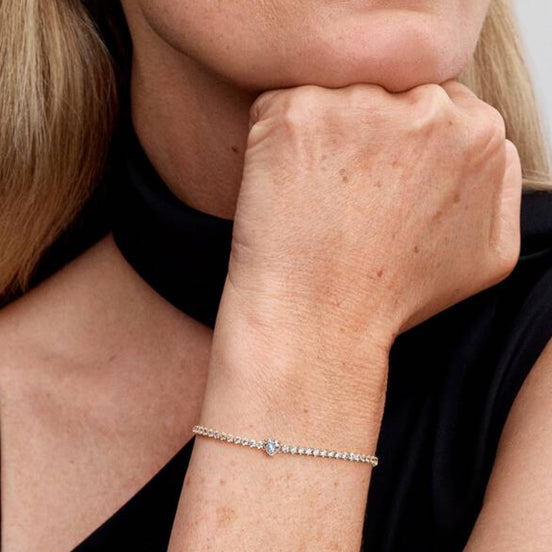 TIMELESS Tennisarmband Vergoldet Zirkonia
