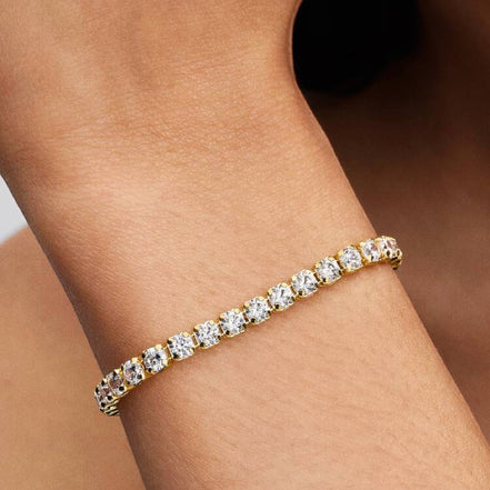 TIMELESS Tennisarmband goldfarben Zirkonia