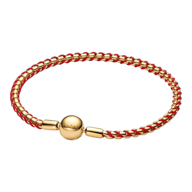 Armband rote Kordel goldfarben