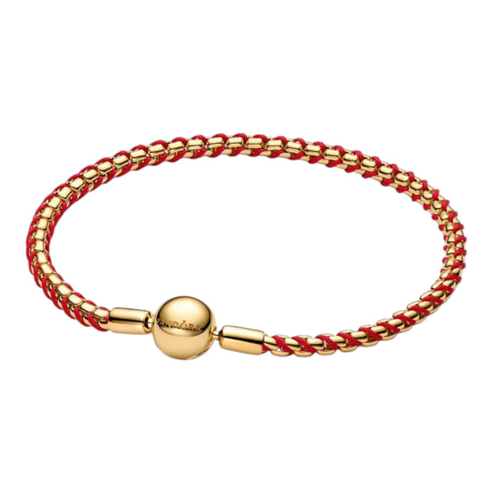 Armband rote Kordel goldfarben