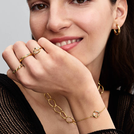 ESSENCE Armband Perle Pavé vergoldet