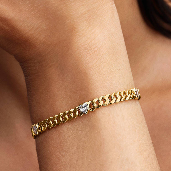 TIMELESS Armband Herzen goldfarben Zirkonia