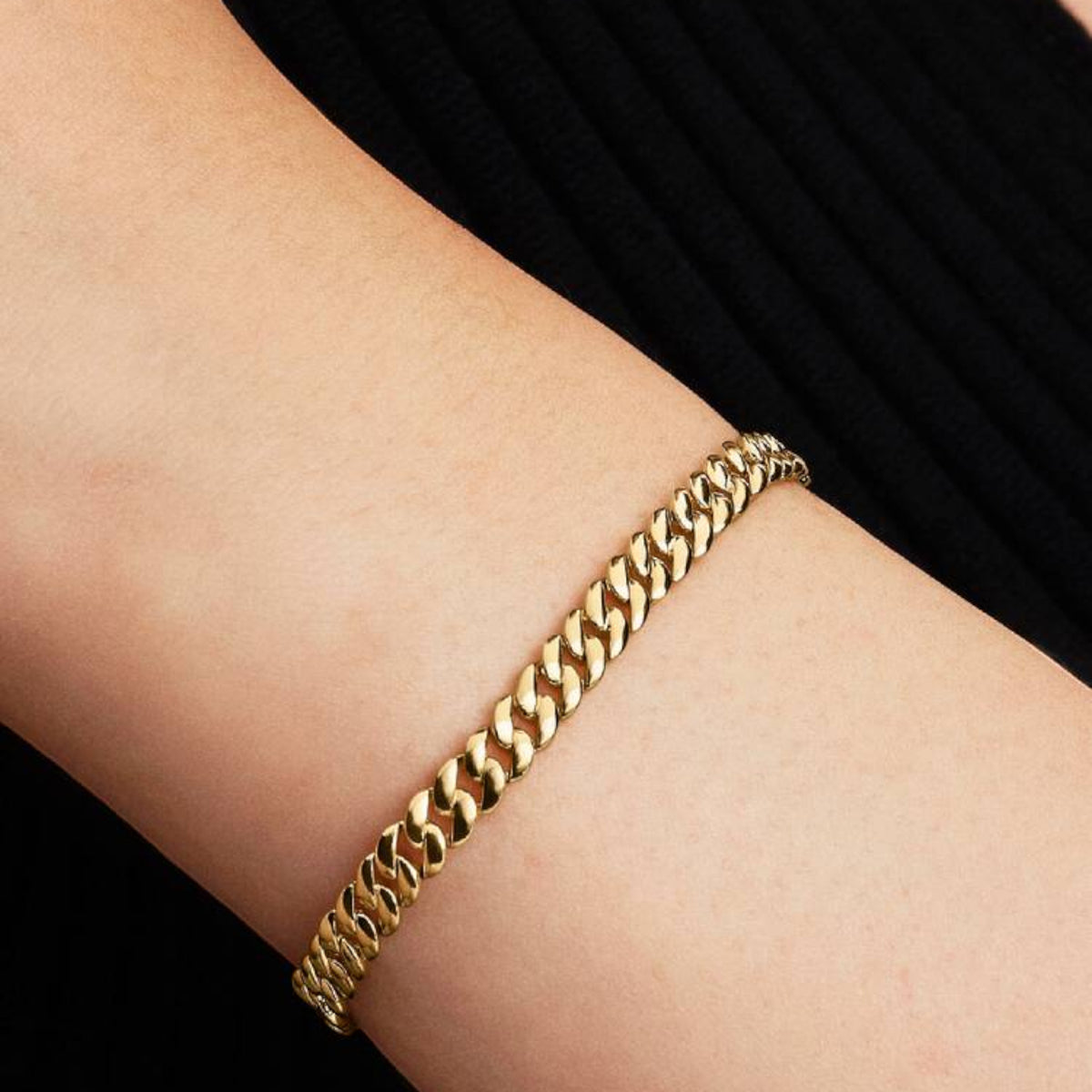 Armband kubanische Kette goldfarben