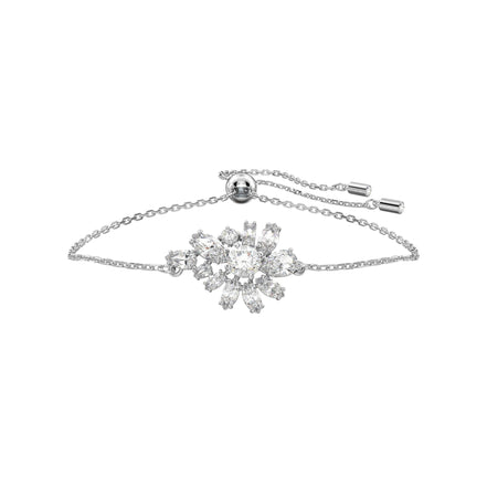 Gema Armband Blume Weiß Rhodiniert