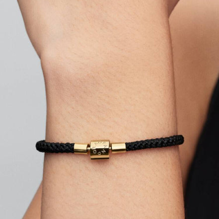 MOMENTS Armband schwarze Kordel