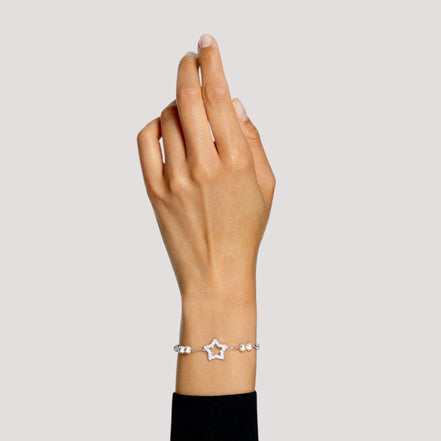 Stella Armband Kristallperlen Stern Weiß