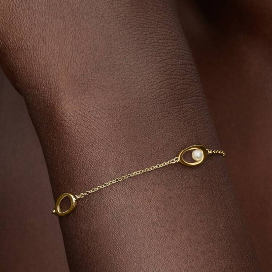 ESSENCE Armband Oval Organisch mit Perle