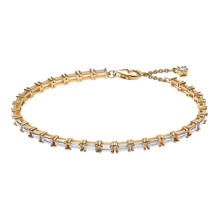 Goldfarbenes Tennisarmband mit Zirkonia