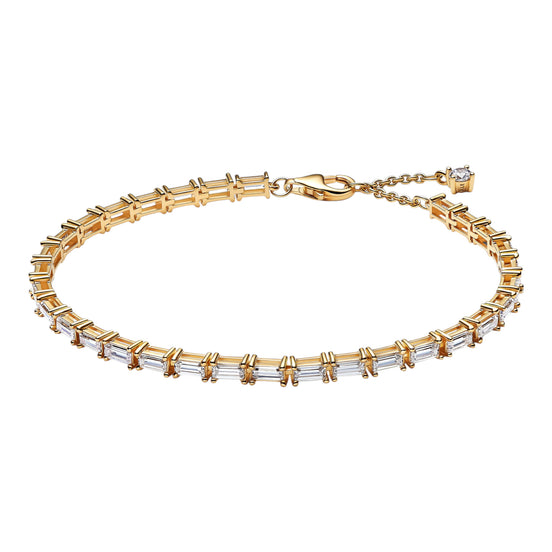 Goldfarbenes Tennisarmband mit Zirkonia