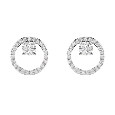 Constella Ohrstecker Silber Rund Zirkonia