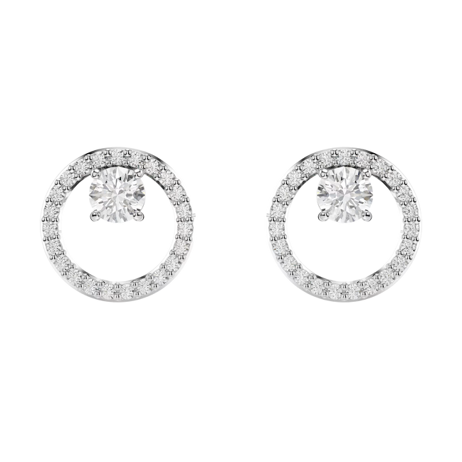 Constella Ohrstecker Silber Rund Zirkonia
