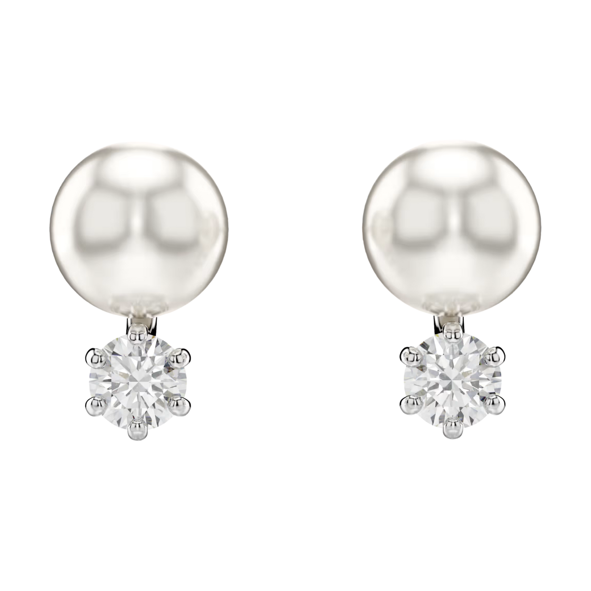 Matrix Ohrstecker Perle mit Zirkonia