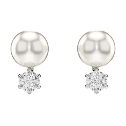 Matrix Ohrstecker Perle mit Zirkonia