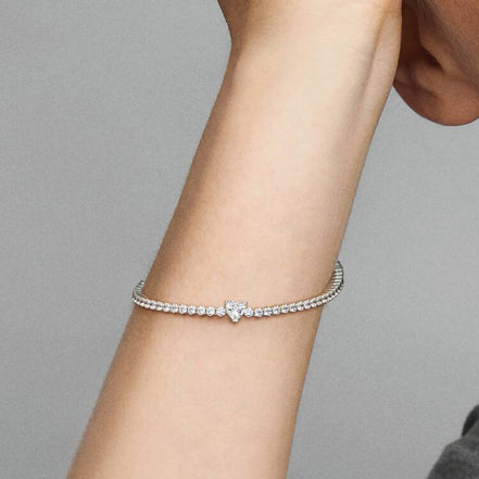 Armband Timeless Funkelndes Herz silber, Zirkonia