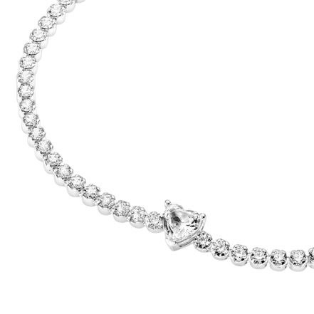 Armband Timeless Funkelndes Herz silber, Zirkonia