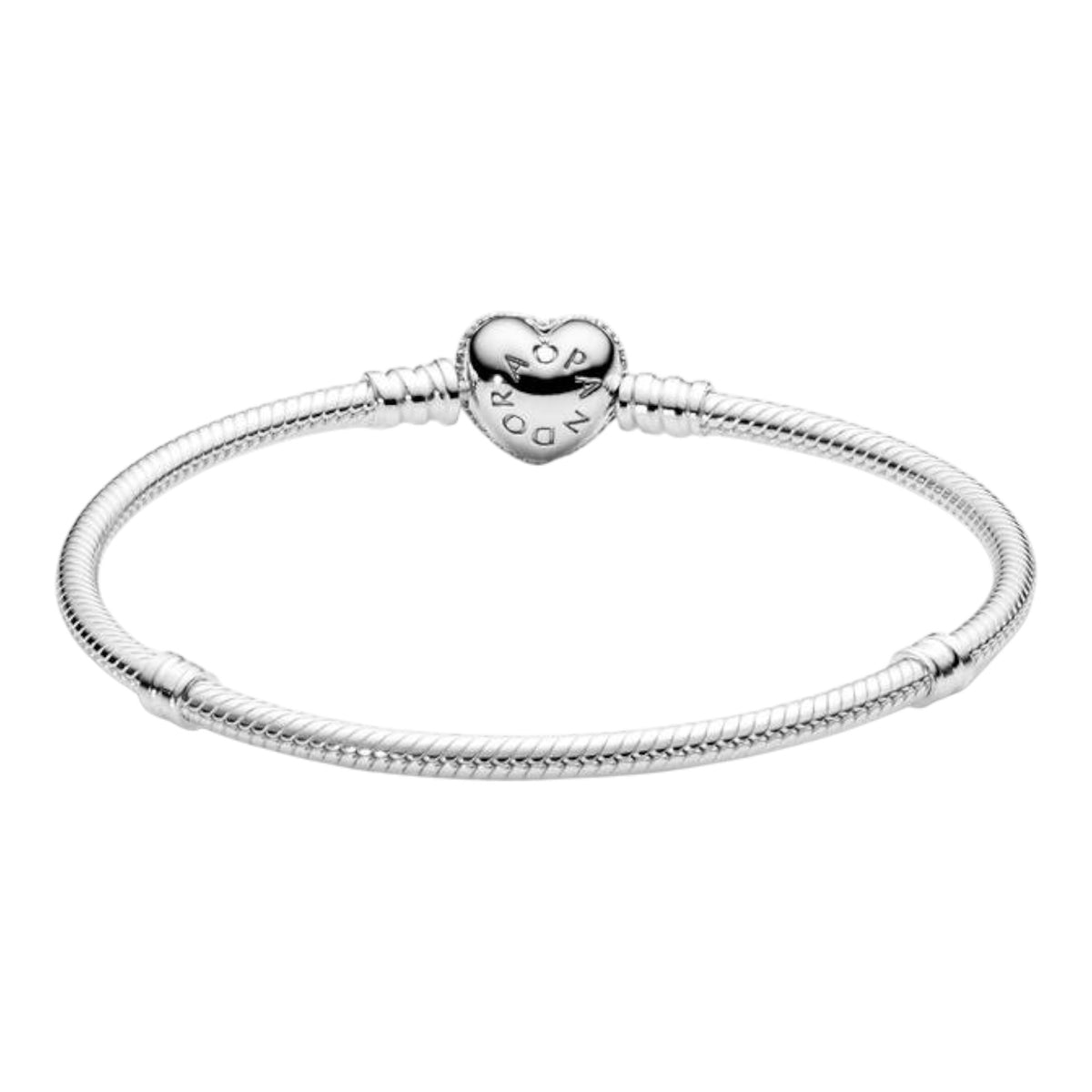 Armband Silber mit Pavé-Herzverschluss Zirkonia