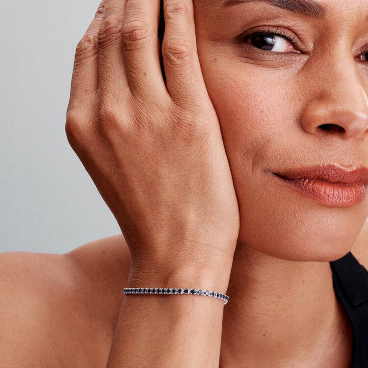 TIMELESS Tennisarmband Silber blaue Steine