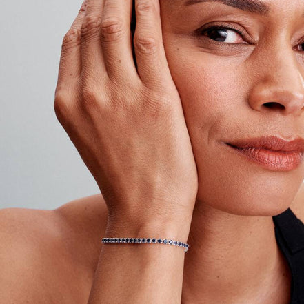 TIMELESS Tennisarmband Silber blaue Steine
