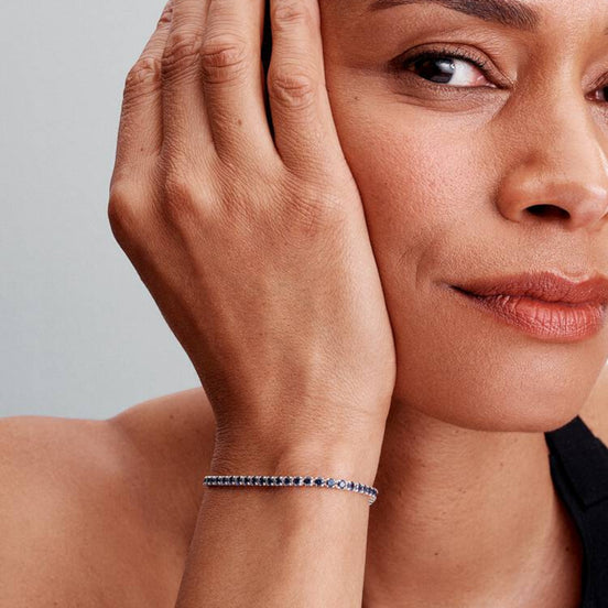 TIMELESS Tennisarmband Silber blaue Steine