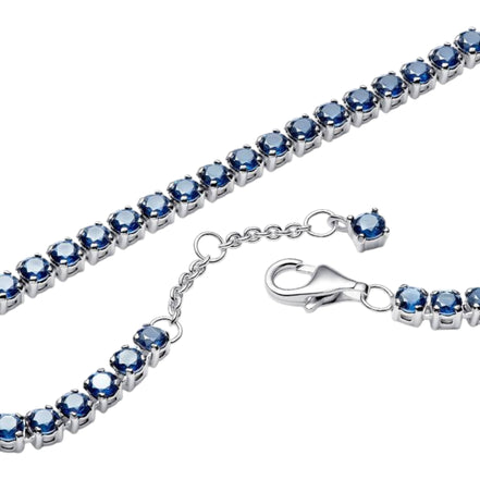 TIMELESS Tennisarmband Silber blaue Steine
