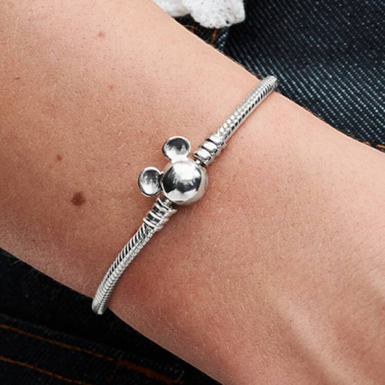 Armband Silber mit Mickey Mouse Verschluss