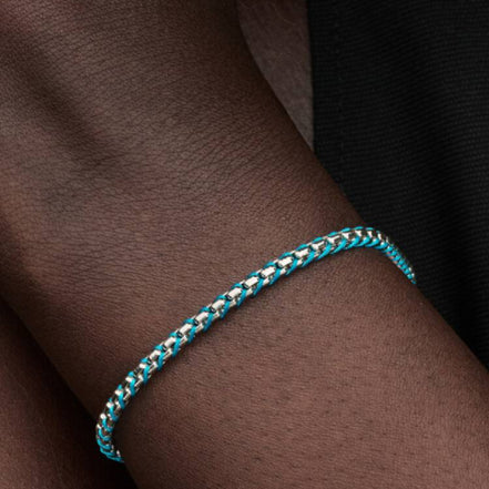 MOMENTS Armband Textilkordel türkis